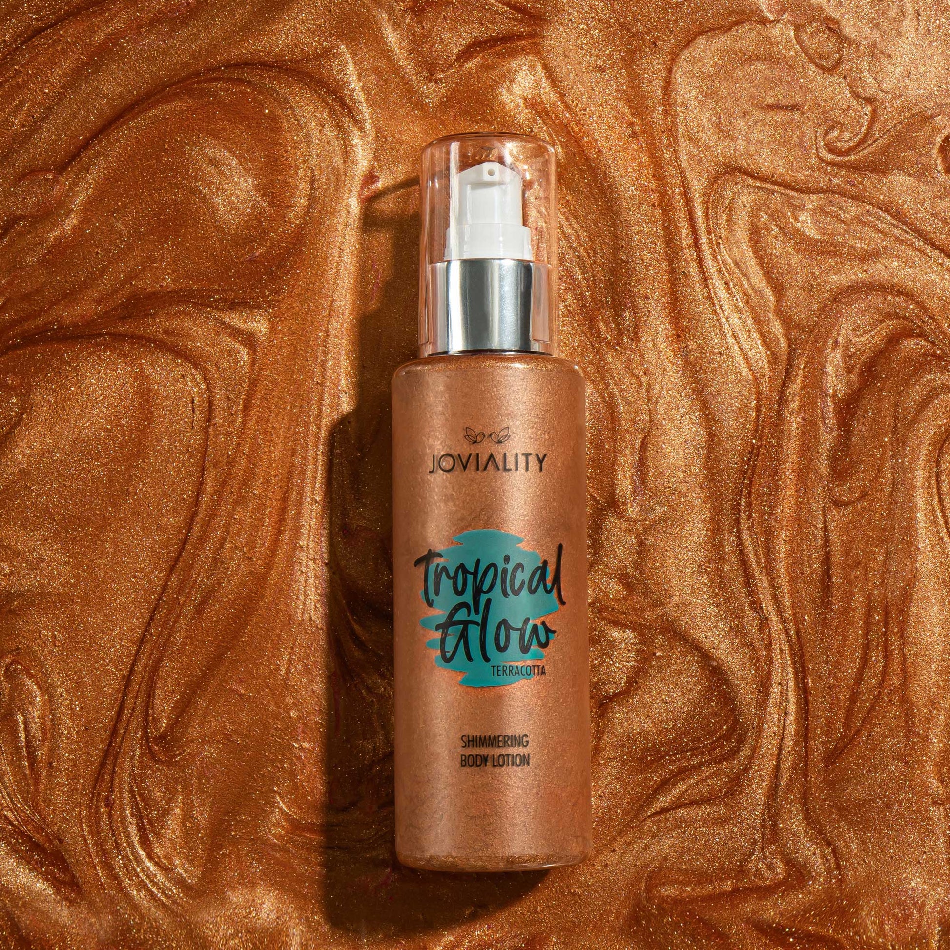 Joviality Terracotta Tropical Glow natural shimmer lotion sunkissed soft tan self tan body 